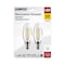 Satco 5.5-Watt B11 LED - Clear - Candelabra Base - 2700K - 500 Lumens - 120 Volts, 2PK S21827 - alternate 4